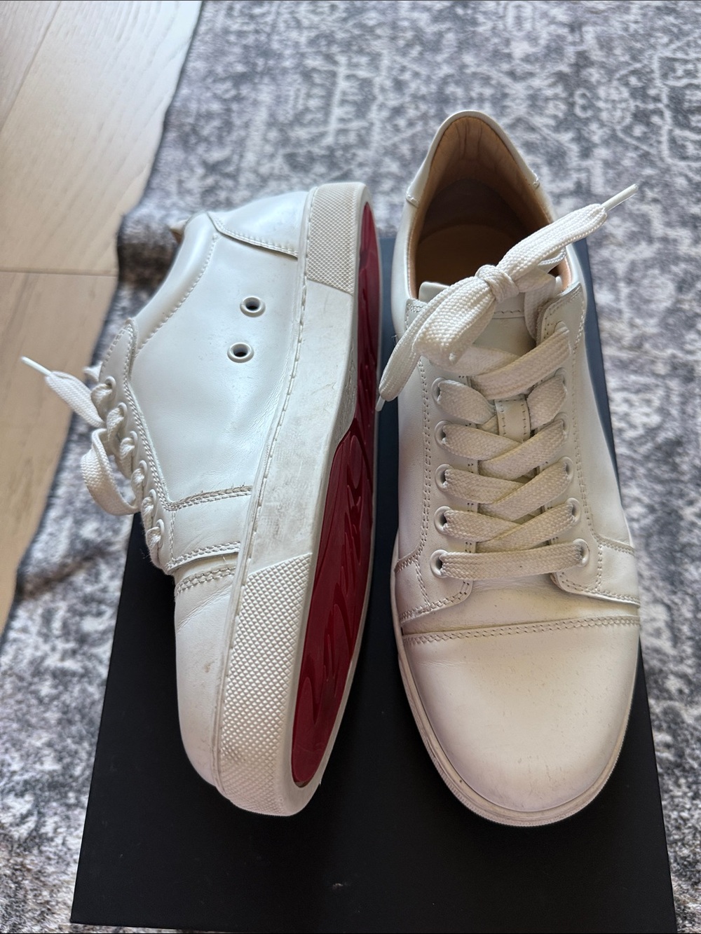 Christian Louboutin White Low-Top Leather Sneakers
